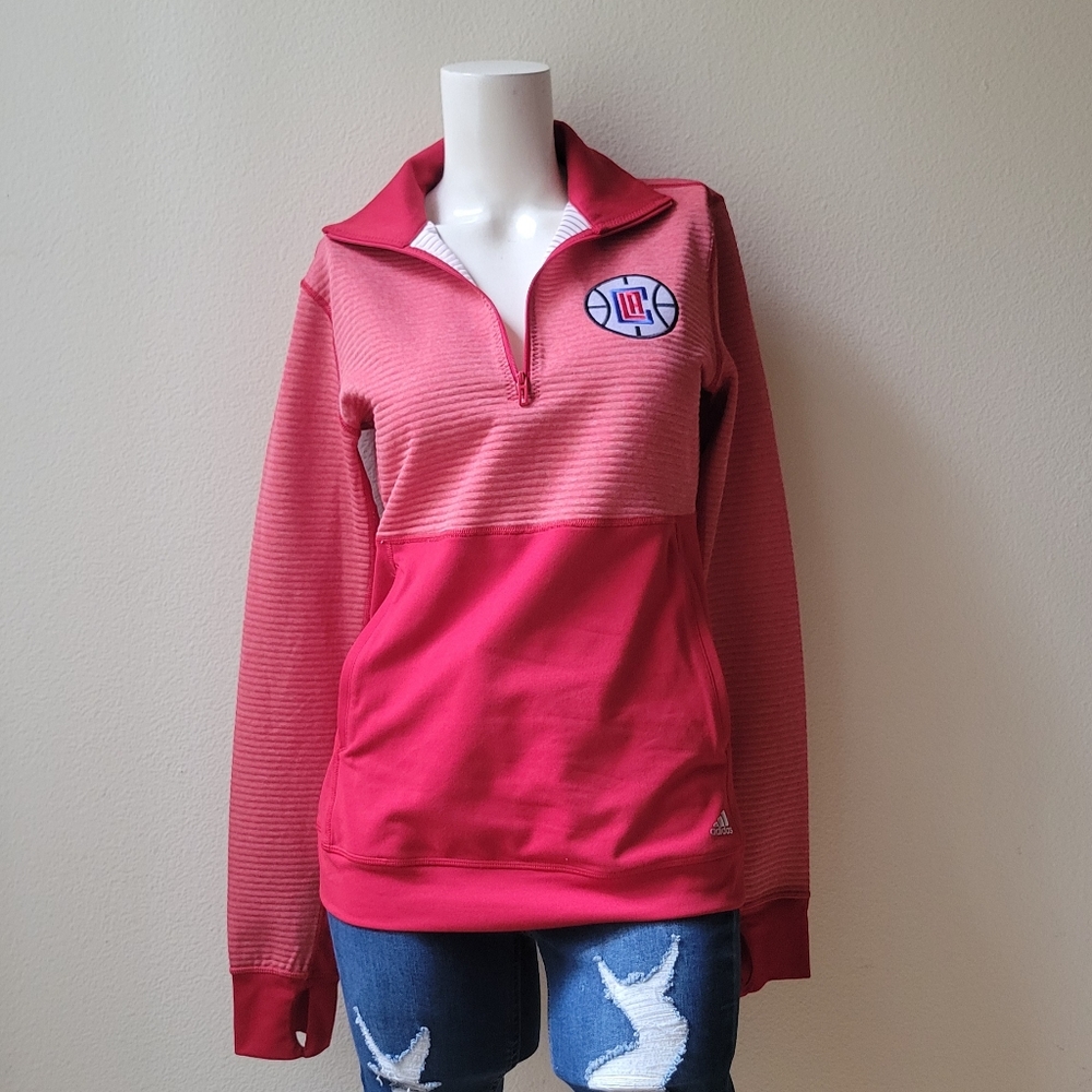Adidas LA Clippers Red Climalite Half-Zip Pullover (Women’s Small)